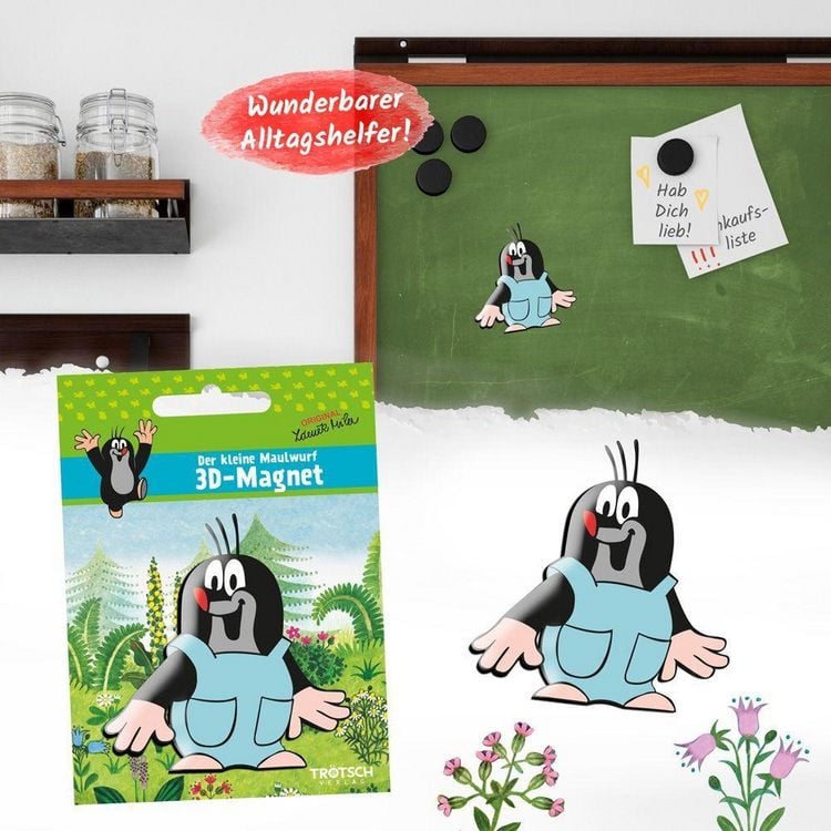 Produktbild: Tr&ouml;tsch Der kleine Maulwurf 3D Magnet mit blauer Hose