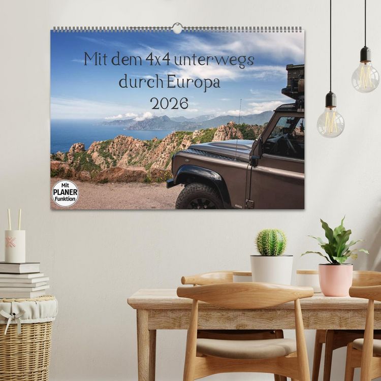 Produktbild: Mit dem 4x4 durch Europa (Wandkalender 2026 DIN A2 quer), CALVENDO Monatskalender