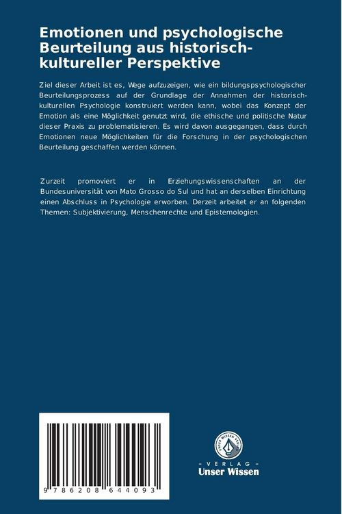 Produktbild: Emotionen und psychologische Beurteilung aus historisch-kultureller Perspektive