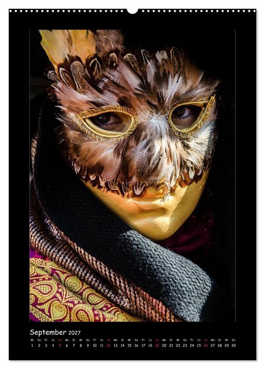 Produktbild: Venezianische Masken HALLia VENEZia Schw&auml;bisch Hall (hochwertiger Premium Wandkalender 2027 DIN A2 hoch), Kunstdruck in Hochglanz