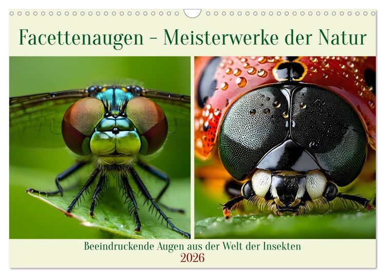 Produktbild: Facettenaugen - Meisterwerke der Natur (Wandkalender 2026 DIN A3 quer), CALVENDO Monatskalender
