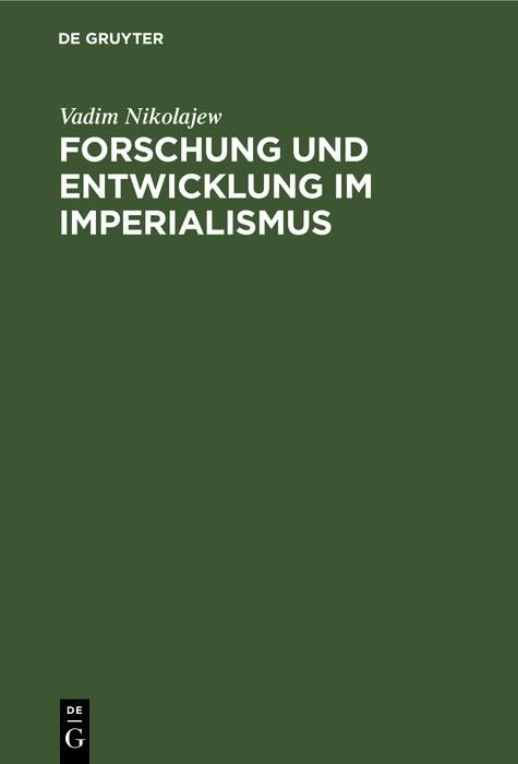 Produktbild: Forschung und Entwicklung im Imperialismus