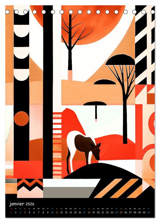 Produktbild: L'esprit africain (Calendrier de bureau 2026 DIN A5 horizontal), CALVENDO calendrier mensuel