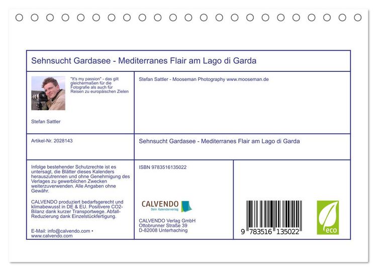 Produktbild: Sehnsucht Gardasee - Mediterranes Flair am Lago di Garda (Tischkalender 2026 DIN A5 quer), CALVENDO Monatskalender