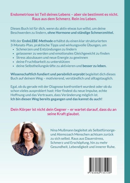 Produktbild: Endometriose - 4 Schritte aus dem Schmerz - inklusive Schmerz- und Erfolgstagebuch, Video und Audio-Dateien - Ver&auml;nderung darf leicht sein