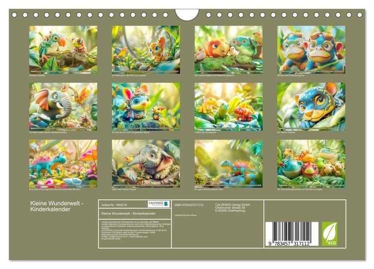 Produktbild: Kleine Wunderwelt - Kinderkalender (Wandkalender 2026 DIN A4 quer), CALVENDO Monatskalender