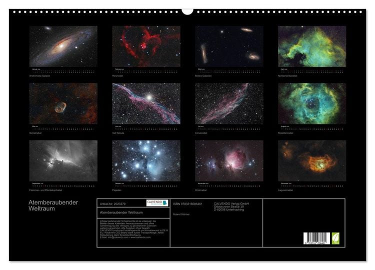 Produktbild: Atemberaubender Weltraum (Wandkalender 2026 DIN A2 quer), CALVENDO Monatskalender
