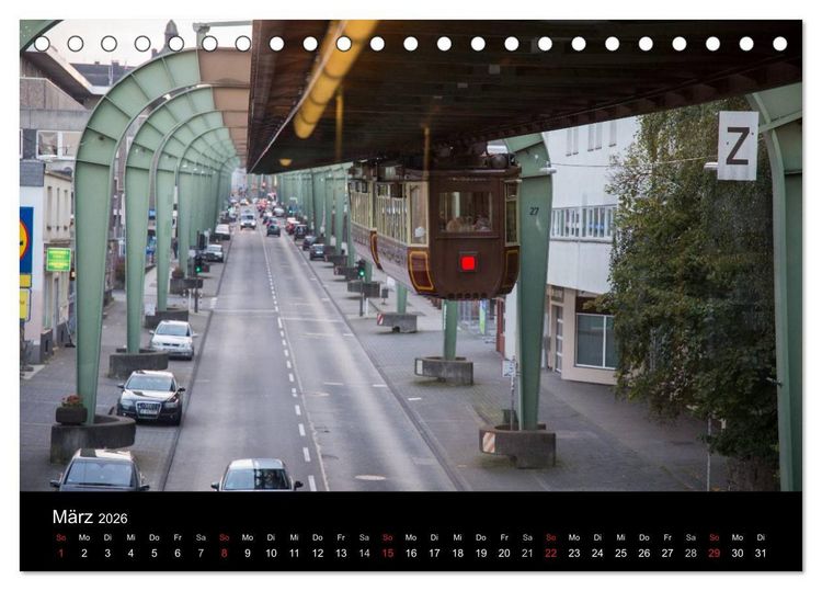 Produktbild: Die Wuppertaler Schwebebahn (Tischkalender 2026 DIN A5 quer), CALVENDO Monatskalender