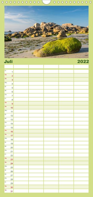 Produktbild: Familienplaner Sehnsucht Bretagne (Wandkalender 2022 , 21 cm x 45 cm, hoch)