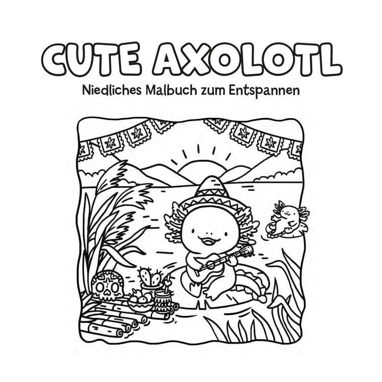 Produktbild: Cute Axolotl I Ausmalbuch f&uuml;r Erwachsene