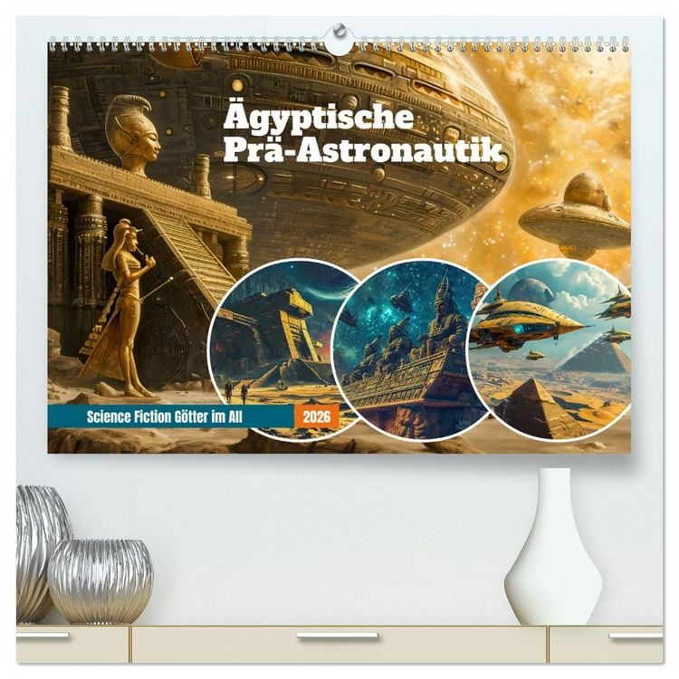 Produktbild: &Auml;gyptische Pr&auml;-Astronautik - Science Fiction G&ouml;tter im All (hochwertiger Premium Wandkalender 2026 DIN A2 quer), Kunstdruck in Hochglanz