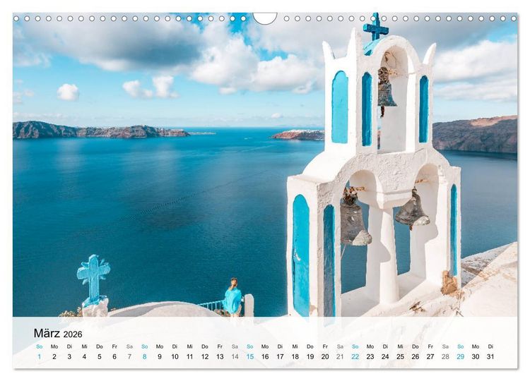 Produktbild: Santorini - Die malerische Kykladeninsel (Wandkalender 2026 DIN A3 quer), CALVENDO Monatskalender