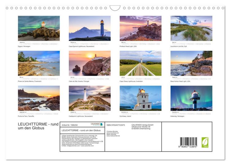 Produktbild: LEUCHTT&Uuml;RME - rund um den Globus (Wandkalender 2026 DIN A3 quer), CALVENDO Monatskalender