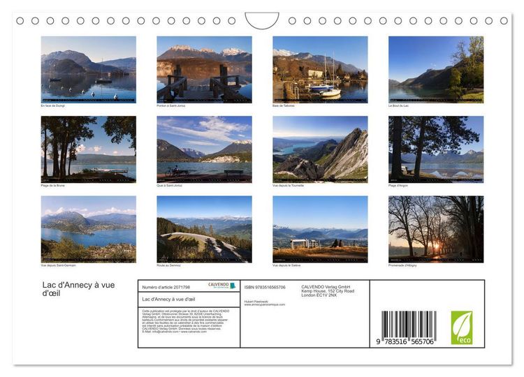 Produktbild: Lac d'Annecy &agrave; vue d'&oelig;il (Calendrier mural 2026 DIN A4 vertical), CALVENDO calendrier mensuel
