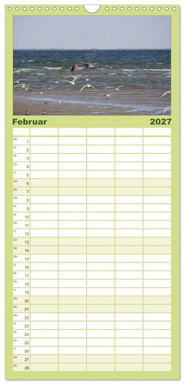 Produktbild: Familienplaner 2027 - Texel, eine Perle Frieslands mit 5 Spalten (Wandkalender, 21 x 45 cm) CALVENDO