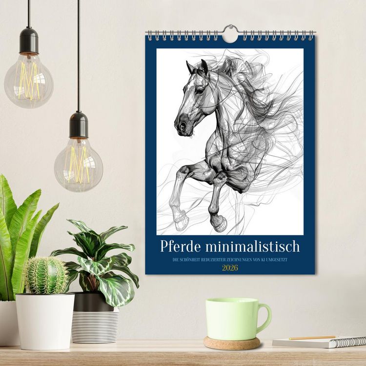 Produktbild: Pferde minimalistisch (Wandkalender 2026 DIN A4 hoch), CALVENDO Monatskalender