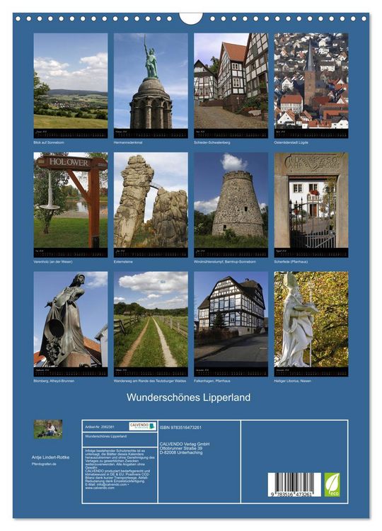Produktbild: Wundersch&ouml;nes Lipperland (Wandkalender 2026 DIN A3 hoch), CALVENDO Monatskalender