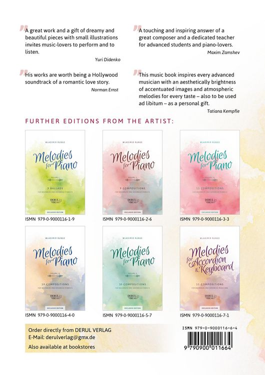 Produktbild: Melodies For Piano, Volume Vi, 11 Compositions