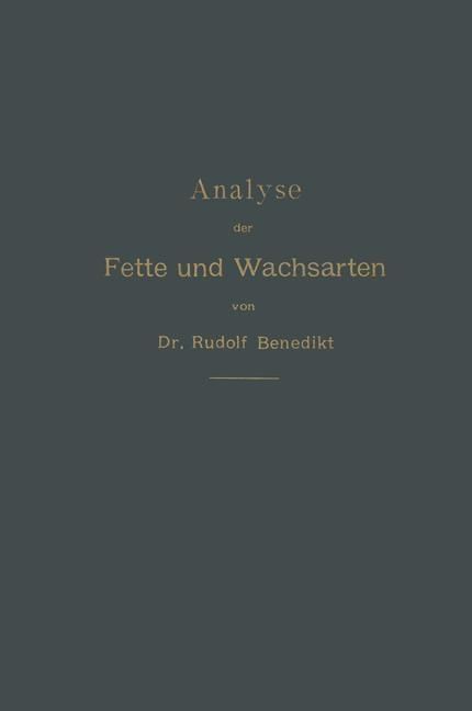 Produktbild: Analyse der Fette und Wachsarten