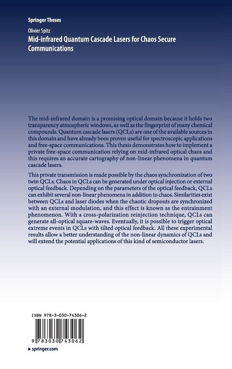 Produktbild: Mid-infrared Quantum Cascade Lasers for Chaos Secure Communications
