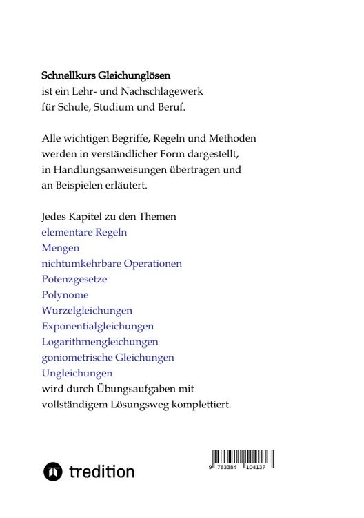 Produktbild: Schnellkurs Gleichungl&ouml;sen