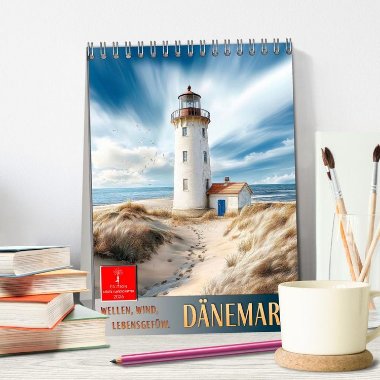 Produktbild: D&auml;nemark - Wellen, Wind, Lebensgef&uuml;hl (Tischkalender 2026 DIN A5 hoch), CALVENDO Monatskalender
