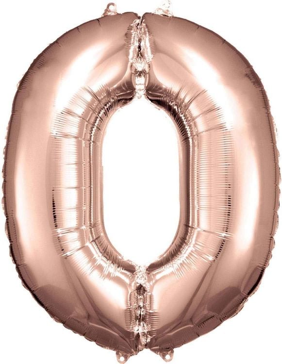 Produktbild: Amscan Folienballon Zahl 0 ros&eacute; 66x88cm