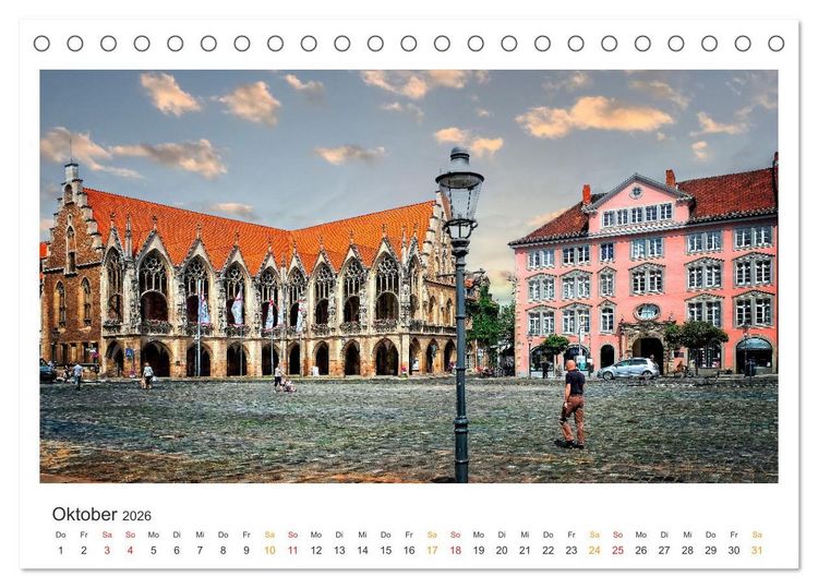 Produktbild: Niedersachsen - Meer, Heide, Harz (Tischkalender 2026 DIN A5 quer), CALVENDO Monatskalender