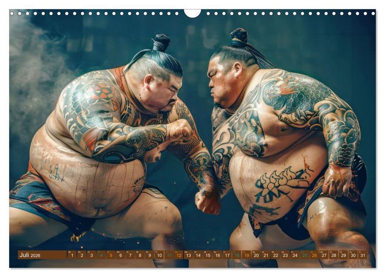 Produktbild: Sumo - Japans schwere Ringer (Wandkalender 2026 DIN A3 quer), CALVENDO Monatskalender