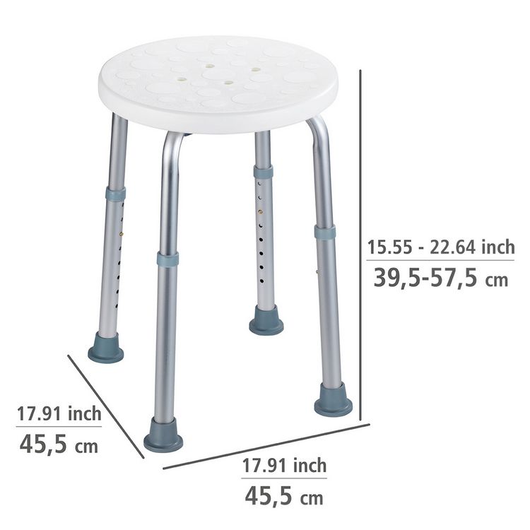 Duschhocker Mod. Secura höhenverstellbar, 120 kg Tragkraft