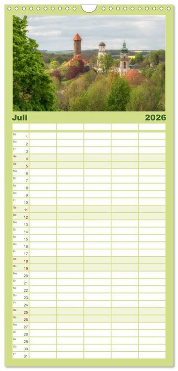 Produktbild: Familienplaner 2026 - Vogtland - von Klingenthal bis G&ouml;ltzschtal mit 5 Spalten (Wandkalender, 21 x 45 cm) CALVENDO