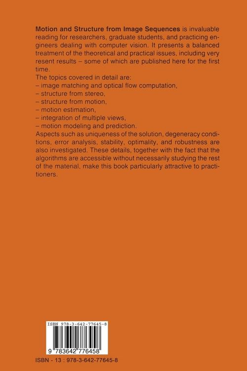 Produktbild: Motion and Structure from Image Sequences