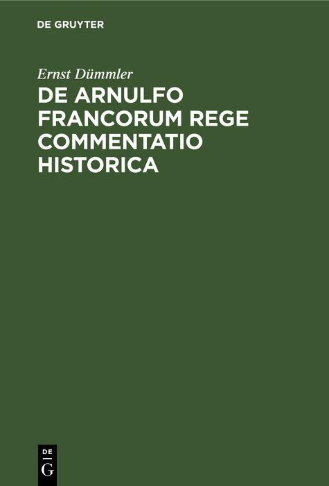 Produktbild: De Arnulfo Francorum Rege commentatio historica
