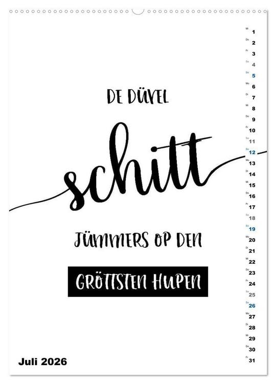 Produktbild: PLATT Typische Spr&uuml;che (Wandkalender 2026 DIN A2 hoch), CALVENDO Monatskalender