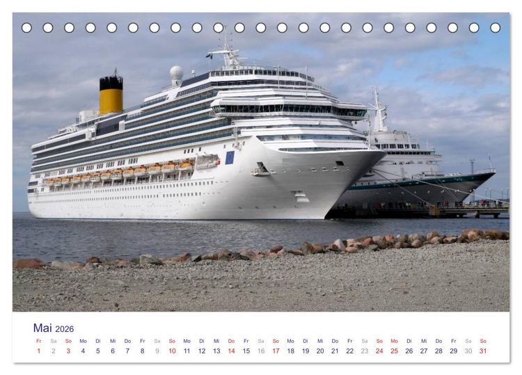 Produktbild: Giganten der Meere - Kreuzfahrtschiffe (Tischkalender 2026 DIN A5 quer), CALVENDO Monatskalender