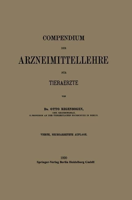 Produktbild: Compendium der Arzneimittellehre f&uuml;r Tieraerzte
