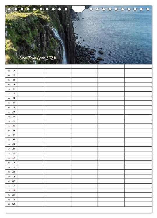 Produktbild: Isle of Skye - Schottlands Inseln - Familienplaner (Wandkalender 2026 DIN A4 hoch), CALVENDO Monatskalender
