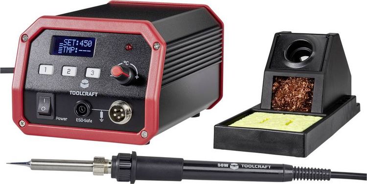 Produktbild: TOOLCRAFT ST-80D L&ouml;tstation digital 80W 150 - 450&deg;C inkl. L&ouml;tspitze