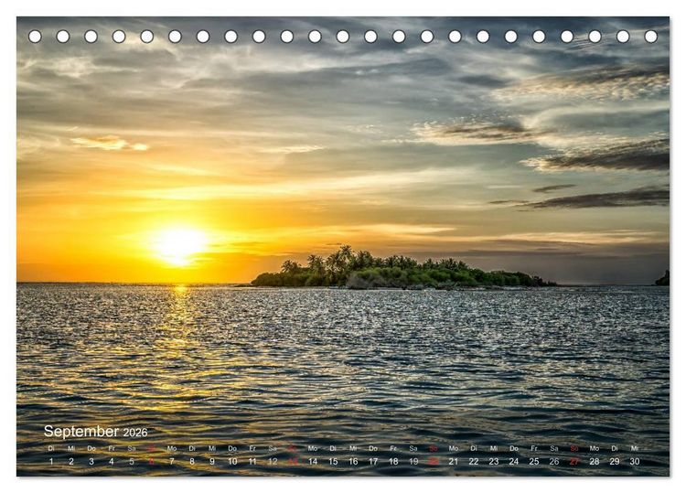 Produktbild: Malediven Impressionen aus dem Paradies (Tischkalender 2026 DIN A5 quer), CALVENDO Monatskalender