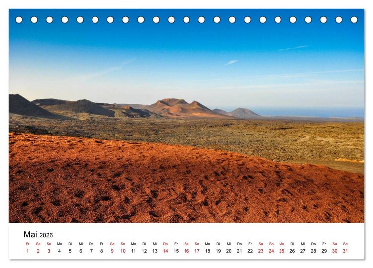 Produktbild: Lanzarote - Die Farben der Natur (Tischkalender 2026 DIN A5 quer), CALVENDO Monatskalender