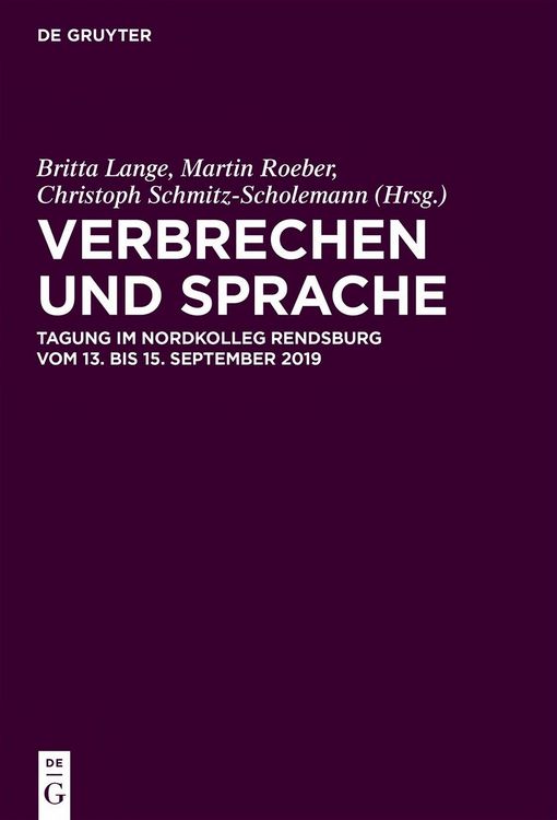 Produktbild: Verbrechen und Sprache