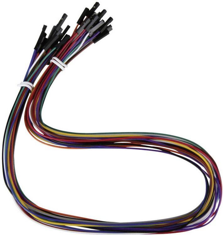Produktbild: Joy-it RB-CB3-050 Jumper-Kabel Raspberry Pi&reg;, Banana Pi, Arduino [20x Drahtbr&uuml;cken-Buchse - 20x Drahtbr&uuml;cken-Buchse] 0.50 m Bunt inkl. Pins