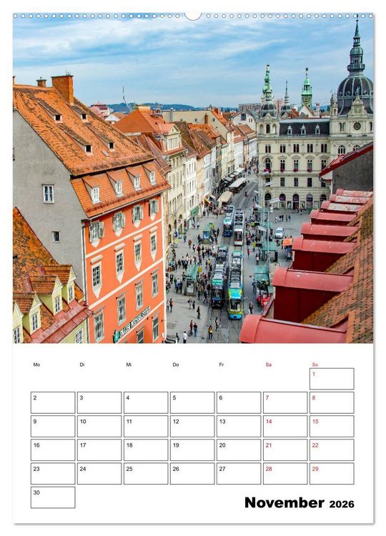 Produktbild: Graz - faszinierende Stadt (hochwertiger Premium Wandkalender 2026 DIN A2 hoch), Kunstdruck in Hochglanz