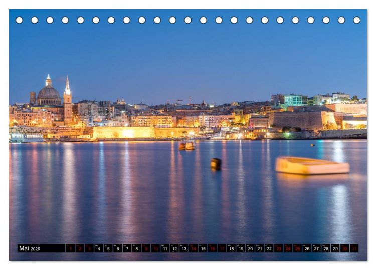 Produktbild: Valletta - Malta (Tischkalender 2026 DIN A5 quer), CALVENDO Monatskalender
