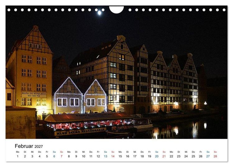 Produktbild: Das alte Danzig - Ein Stadtbummel am Abend (Wandkalender 2027 DIN A4 quer), CALVENDO Monatskalender