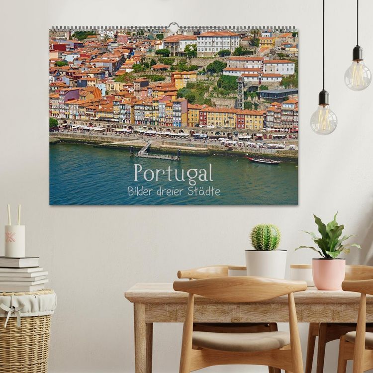 Produktbild: Portugal - Bilder dreier St&auml;dte (Wandkalender 2026 DIN A2 quer), CALVENDO Monatskalender