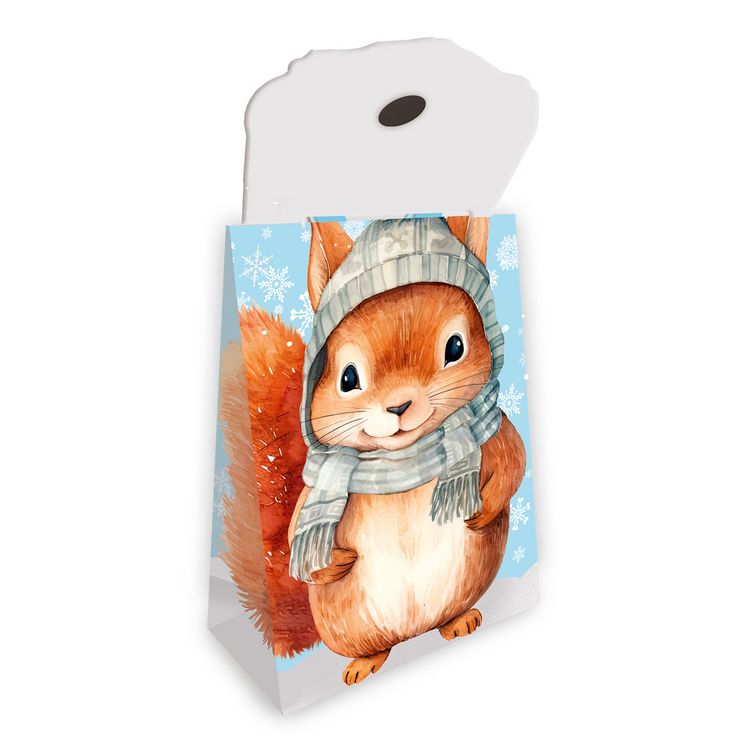 Produktbild: TR&Ouml;TSCH - Geschenktasche mit Verschluss Eichh&ouml;rnchen Winter