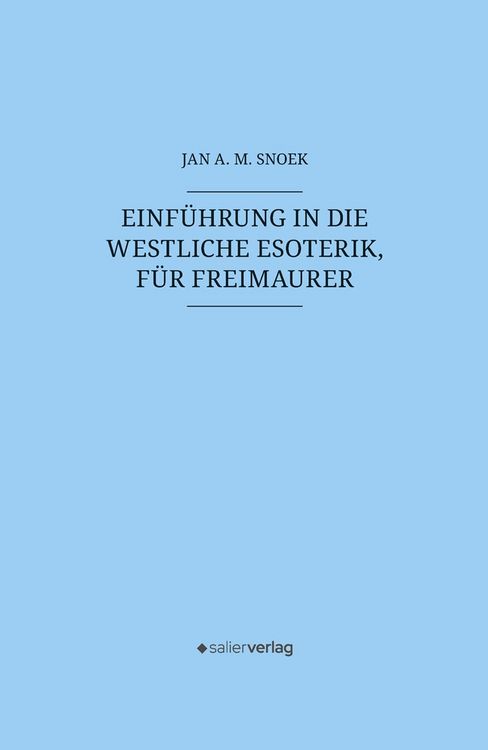 Produktbild: Einf&uuml;hrung in die westliche Esoterik, f&uuml;r Freimaurer