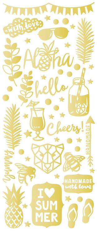 Produktbild: Folia  Relief-Sticker BASIC, ca. 10x24cm, 10 Blatt sortiert