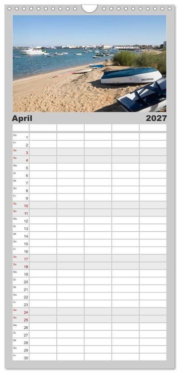 Produktbild: Familienplaner 2027 - Momente einer Reise - Costa de la Luz mit 5 Spalten (Wandkalender, 21 x 45 cm) CALVENDO